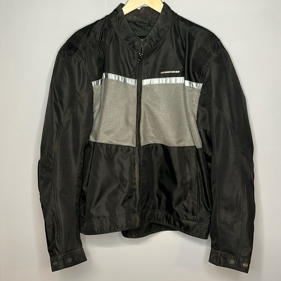 FIRSTGEAR XL BLACK and GRAY MOTORCYCLE RIDING JACKET - Picture 1 of 12